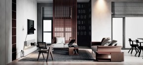 一居室現(xiàn)代簡約風格客廳效果圖